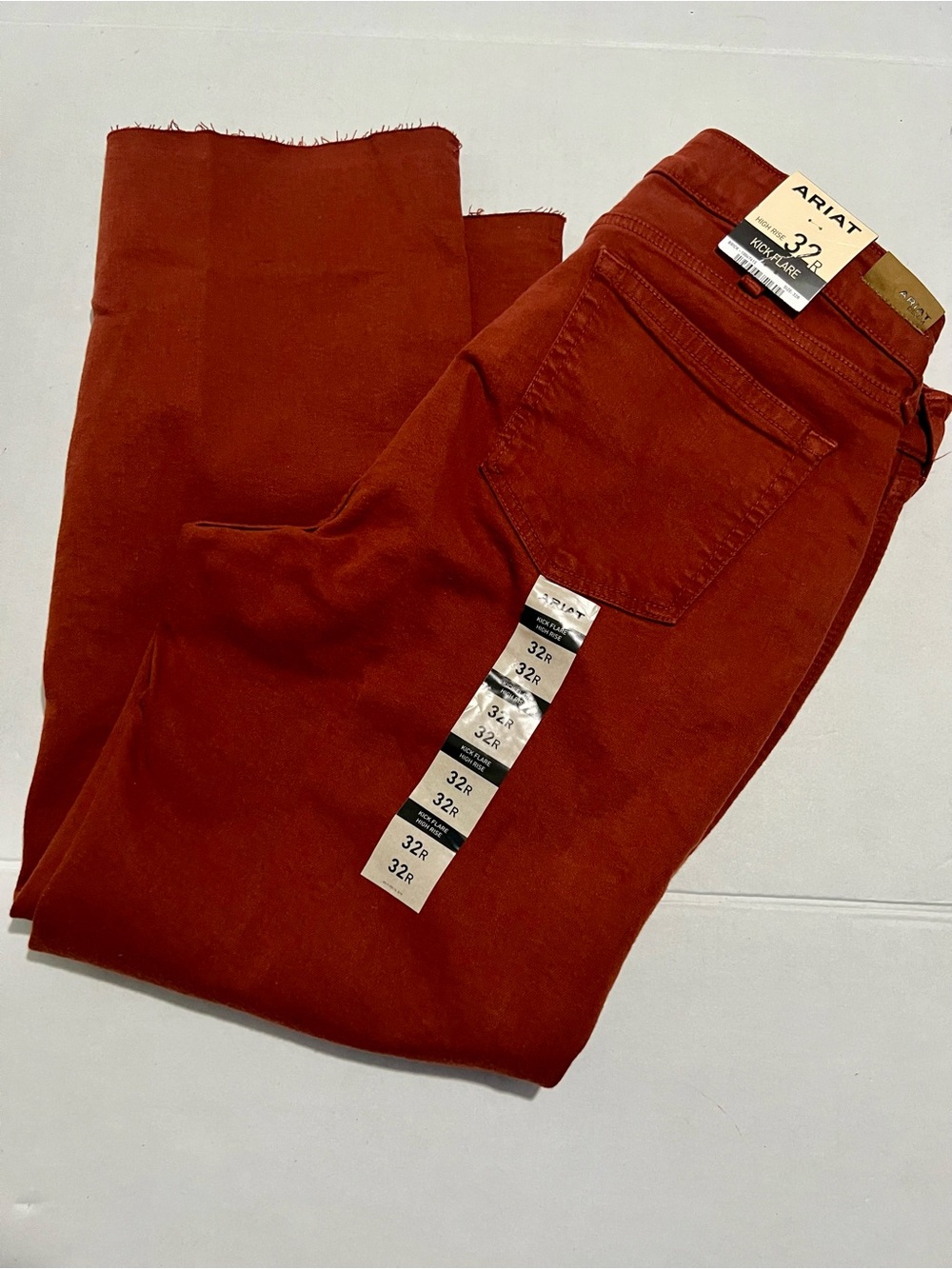Ariat Burnt Orange High-Rise Kick Flare Jeans